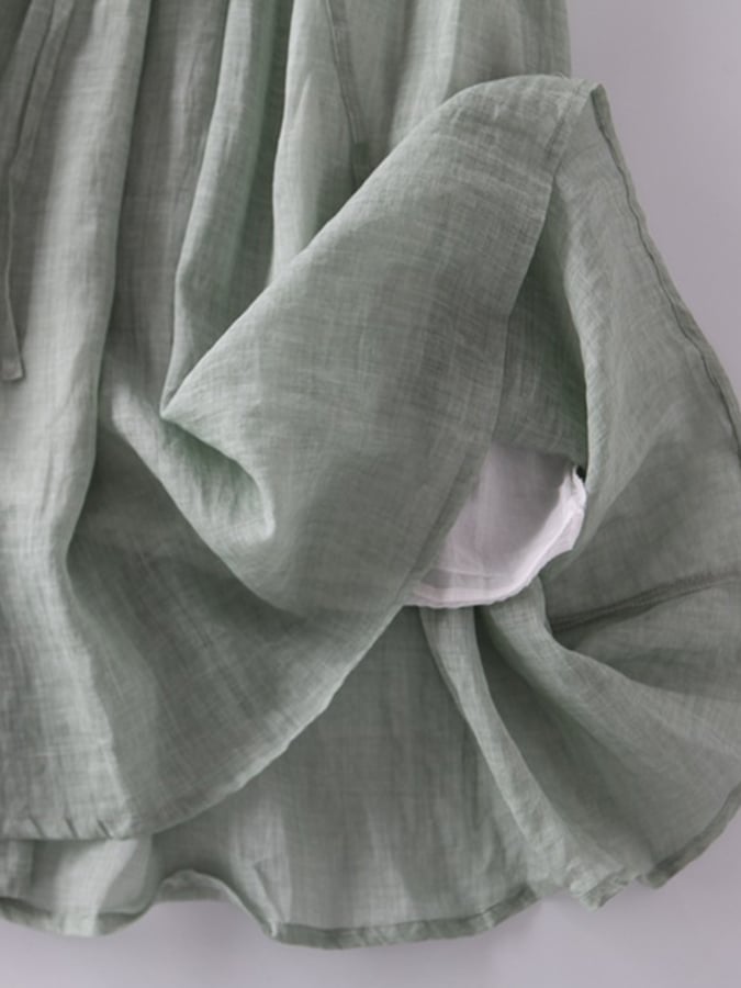 rRomildi Cotton Linen Ruffle Dress