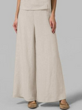 rRomildi Summer Outfits Casual Plain Cotton and Linen Suits Sleeveless Tank Top and Pants Two-Piece Sets