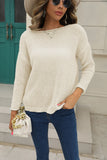 rRomildi Women's Round Neck Knitted Long Sleeve Mohair Sweater