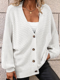 RomiLdi Casual Loose Solid Color Sweater Cardigan