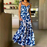 RomiLdi Women's Boho Dress Summer Floral Print A Line Maxi Dress