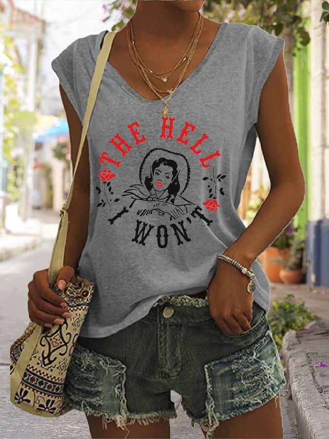 rRomildi Women's The Hell I Won't Print Sleeveless T-Shirt
