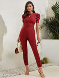 RomiLdi Puff Sleeve Slim Fit Jumpsuit