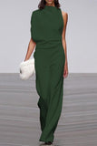 RomiLdi Casual Solid Patchwork Half A Turtleneck Boot Cut Jumpsuits(12 Colors)