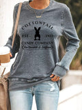 RomiLdi Easter Bunny Round Neck Long Sleeve Sweatshirt