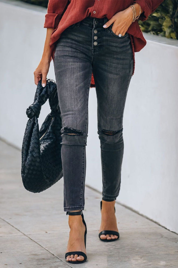 rRomildi Women's High Rise Jeans Distressed Skinny Denim