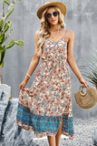 rRomildi Bohemian V Neck Slip Midi Dress Summer Beach Dresses