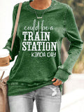 RomiLdi Could be a Train Station Kinda Day Cozy Sweatshirt