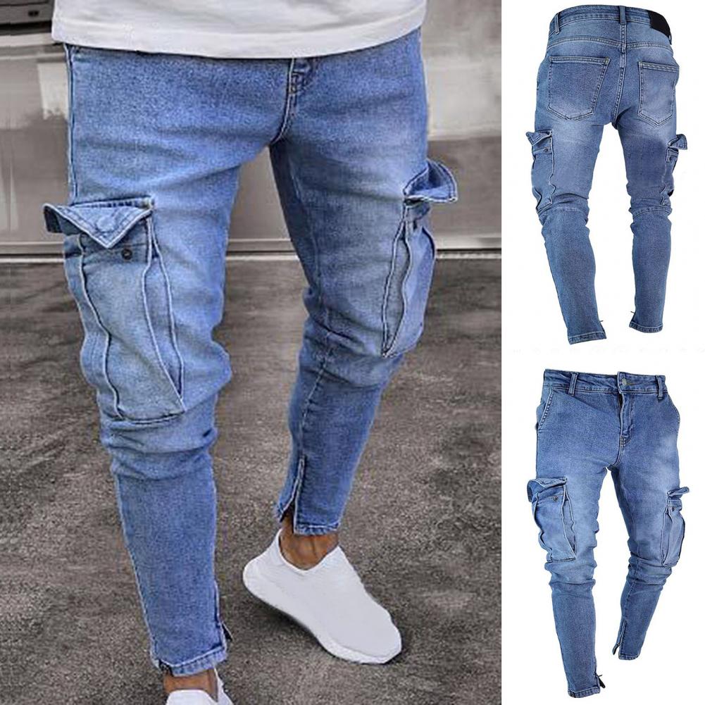 RomiLdi Street Guys Jeans Solid Color Bleach Mid Rise Ankle Fitted Jeans