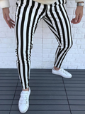 RomiLdi Men's Casual Striped Pant Straight Sport Mens Pant Skinny Slim Fit Pants