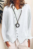 rRomildi Women's Cotton Linen Loose Solid Blouse Shirt