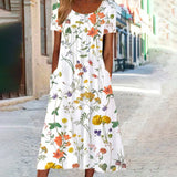 rRomildi Elegant Floral Print Dress