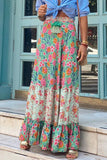 rRomildi Casual Vacation Floral Patchwork Loose High Waist Type A Full Floral Print Bohemian Skirts