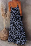 rRomildi College Vacation Zebra Print Patchwork V Neck Sling Dress Dresses