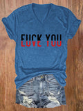 rRomildi Women's F*ck You Love You Print Casual Short Sleeve T-Shirt