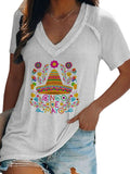 rRomildi Cinco de Mayo Fashion Print Short Sleeve Top