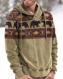 RomiLdi Mens Western Hoodie Casual Aztec Tribal Print Long Sleeve Hoodie Pullover Sweatshirt