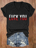 rRomildi Women's F*ck You Love You Print Casual Short Sleeve T-Shirt