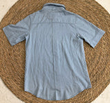 rRomildi Women's Denim Shirt Short Sleeve Button Down Denim Shirt