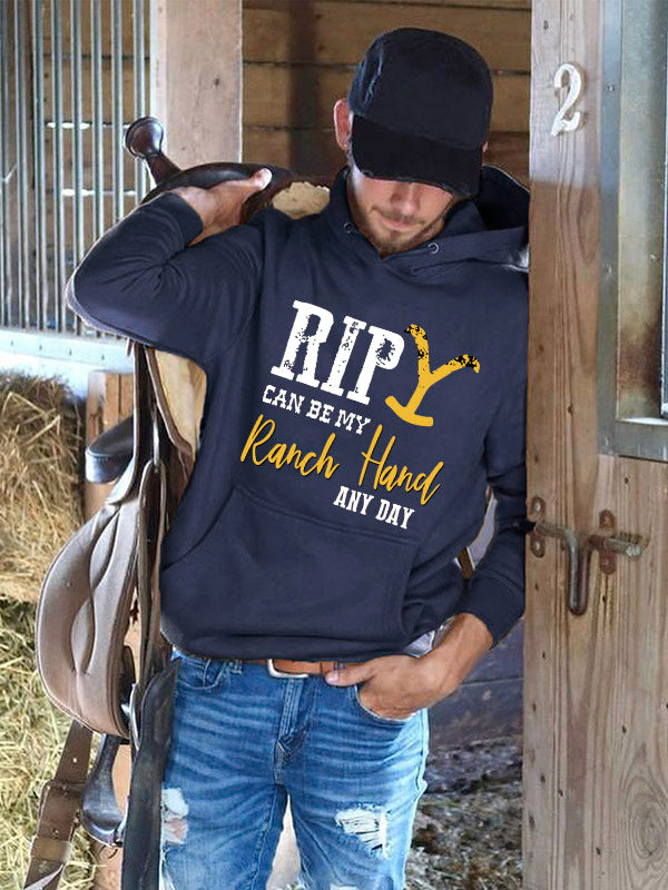 RomiLdi Rip Can Be My Ranch Hand And Day Graphic Mens Classic Hoodie