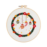 RomiLdi Christmas Embroidery Starter Kit DIY Stamped Handwork Needlework for Beginner Cross Stitch kit Home Decoration Threads Tools