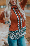 RomiLdi Leopard Patch Cowl Neck Top