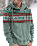 RomiLdi Mens Western Hoodie Casual Aztec Tribal Print Long Sleeve Hoodie Pullover Sweatshirt