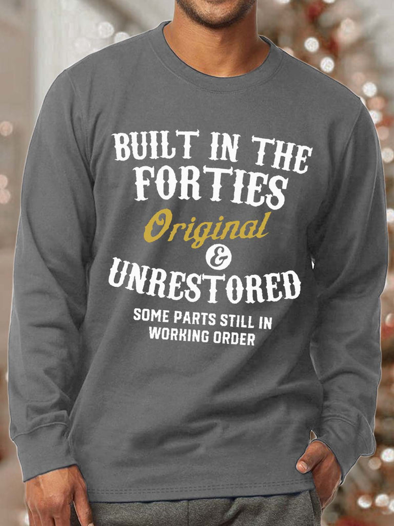 RomiLdi Men's Printed Sweatshirt With Letter Built in Forties
