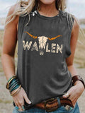 rRomildi Vintage Wallen Printed Casual Tank Top