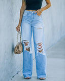 rRomildi Women's Denim Jeans Mid-Waist Ripped Hole Cowgirl Street Jeans