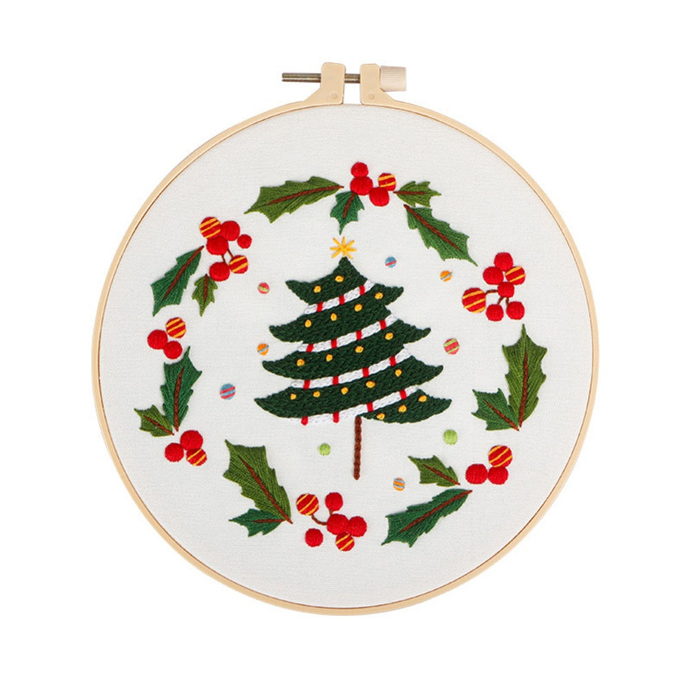 RomiLdi Christmas Embroidery Starter Kit DIY Stamped Handwork Needlework for Beginner Cross Stitch kit Home Decoration Threads Tools