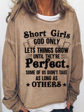 RomiLdi Women's Funny Word Short girls god only lets things grow until they're perfect Simple Sweatshirt
