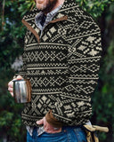 RomiLdi Men's Fleece Sweatshirt Western Retro Aztec Tribal Geometric Pattern Pullover Sweatshirts