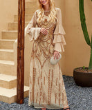 RomiLdi Women���s Fashion Abayas Elegant Sequins Dress Party Dress