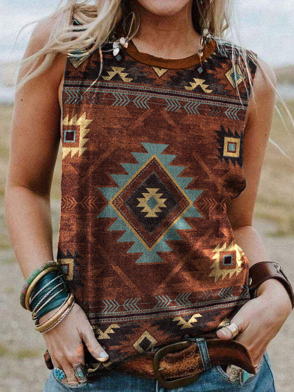 RomiLdi Women's Tank Aztec Tribal Print Sleeveless Tank Top