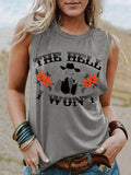 rRomildi Women's THE HELL I WON'T Lettered Western Style Casual Vest