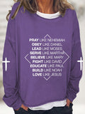 RomiLdi Women's Love Like Jesus Print Casual Long Sleeve T-Shirt