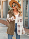 RomiLdi Womens Fleece Coat Plaid Pattern Long Sleeve Plush Plaid Shirt Jacket