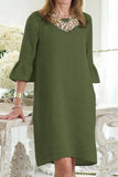 rRomildi Casual Solid Solid Color O Neck A Line Dresses