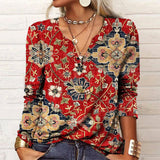 rRomildi Ethnic Style Floral Print Blouse