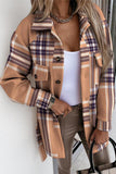 RomiLdi Womens Plaid Jacket Street Plaid Buckle With Belt Turndown Collar Outerwear(5 Colors)