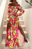 RomiLdi Floral Print Off Shoulder Maxi Dress
