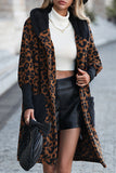 RomiLdi Casual Street Leopard Pocket Hooded Collar Jacket Outerwear