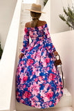 RomiLdi Floral Print Off Shoulder Maxi Dress
