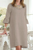 rRomildi Casual Solid Solid Color O Neck A Line Dresses