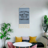 RomiLdi Cotton and Linen Hanging Tassel Posters  with Print I Fully Intend To Haunt People When I Die I Have A List