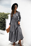 RomiLdi Floral Puff Sleeve Maxi Dress