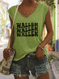 rRomildi Women's Wallen Cowboy Print Sleeveless T-Shirt