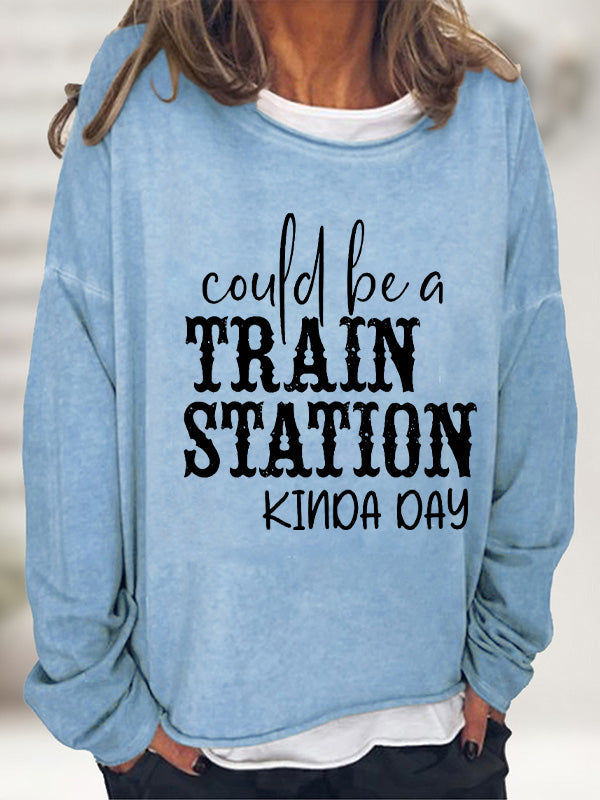 RomiLdi Could be a Train Station Kinda Day Long Sleeve T-Shirt