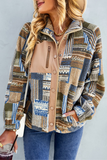 RomiLdi Womens West Style Coat Comfty Warm Fleece Geometric Pattern Jacket Coat Outerwear